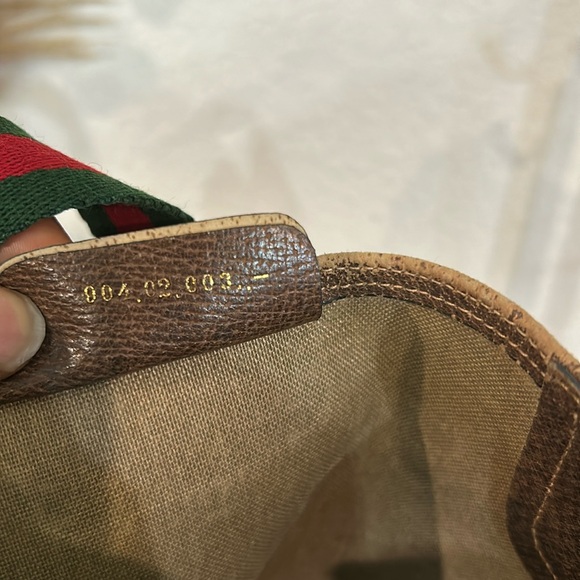 GUCCI GG Canvas Web Sherry Line  Bag PVC Beige Green Red Authentic - Picture 16 of 16
